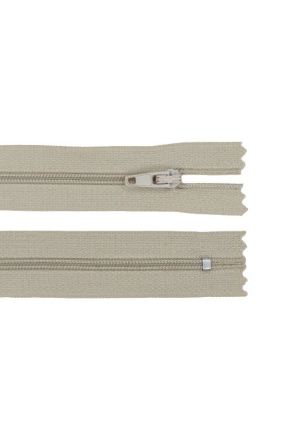 Zips špirálový krémový, šírka zúbkov 4 mm, dĺžka 14 cm