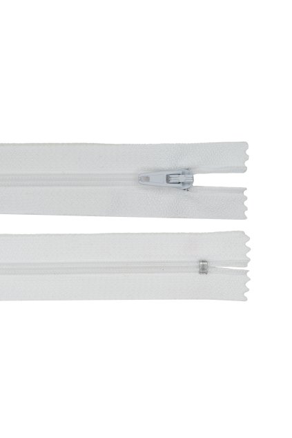 Zips špirálový biely, šírka zúbkov 4 mm, dĺžka 16 cm