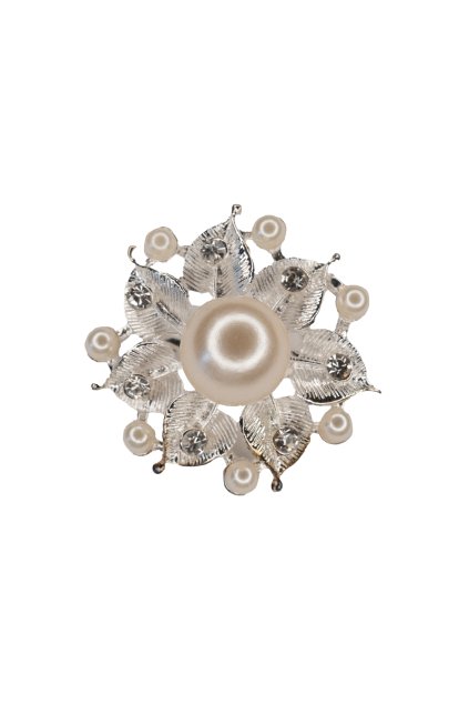 2137 brosna strieborna s perlami kvet 40 mm x 40 mm x118