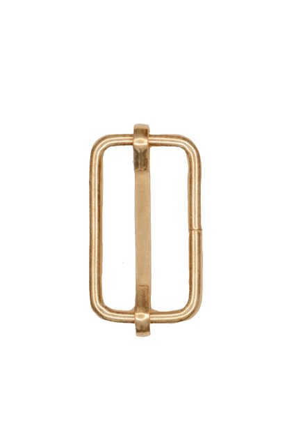 2466 kovovy posunovac na popruh zlaty 13 mm x 25 mm m124