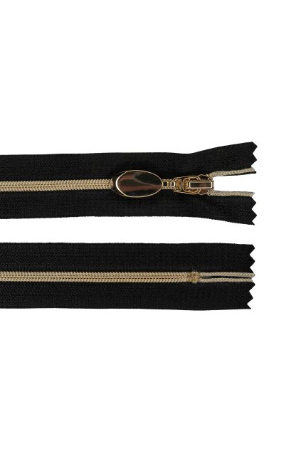2675 zips cierny spiralovy sirka zubkov 4 mm dlzka 26 cm k239