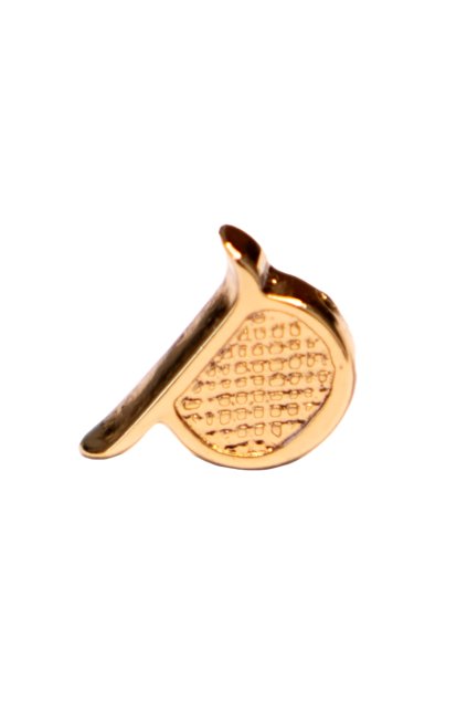 Kovový nit zlatý, písmeno P, 10 mm x 5 mm - V106
