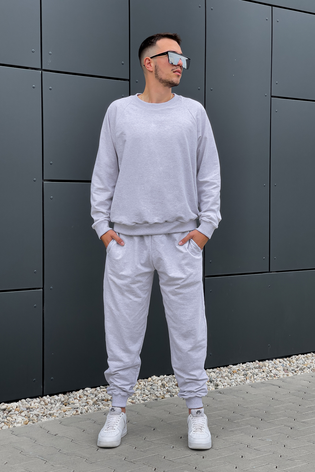 Pánska mikina MELANGE GREY Veľkosť: XXL