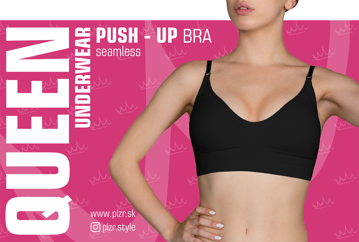 Podprsenka QUEEN PUSH-UP BLACK Veľkosť: XXL
