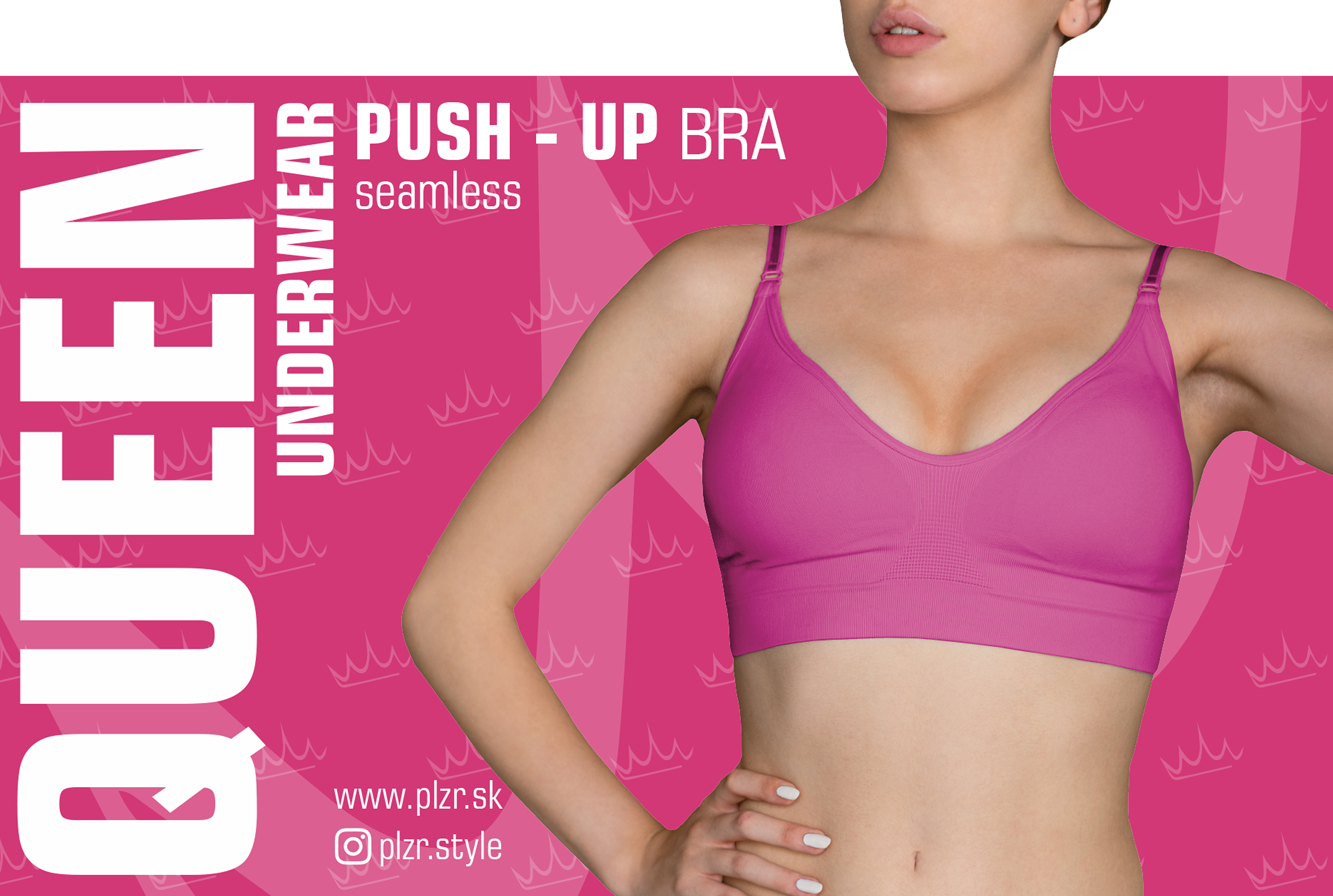 Podprsenka QUEEN PUSH-UP PINK Veľkosť: XXL