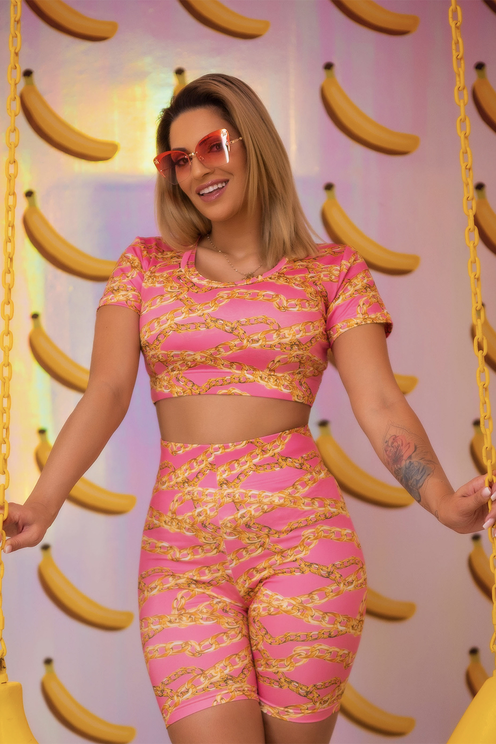 Crop top METALIC PINK Veľkosť: XS