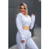 Crop mikina MELANGE GREY11