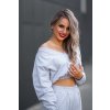 Crop mikina MELANGE GREY16