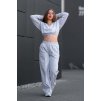 Crop mikina MELANGE GREY18