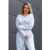 Crop mikina MELANGE GREY2