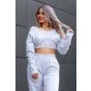 Crop mikina MELANGE GREY4