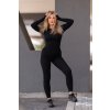 Dlhé legíny SOFT BLACK s riasením vzadu