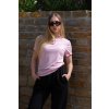Tričko s prúžkom z organickej bavlny UNISEX BABY PINK2
