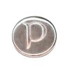 2412 gombik strieborny s pismenom p priemer 20 mm v102