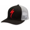 64820 231 APP NEW ERA TRUCKER HAT S LOGO BLK GRY OSFA FRONT 3 4 FORM