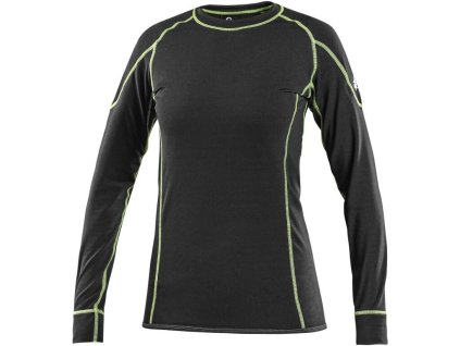 Tričko REWARD, funkční, dlouhý rukáv, dámské, černo-zelené (Velikost S)