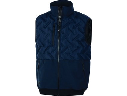 Hybridní vesta: prošívaná horní část pro větší teplo, spodní část softshell pro větší volnost pohybu (Barva Nám. modrá, Velikost 3XL)