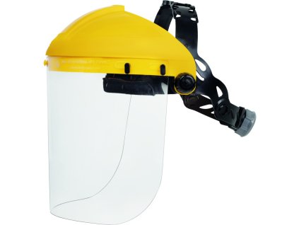 Držák hledí, s čelenkou nastavitelnou systémem Rotor a polykarbonátovým hledím (Barva Žlutá, Velikost Nastavitelný řemínek)