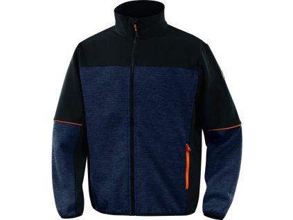 Flísová bunda se vzorem a softshell kombinující hřejivost a volnost pohybu (Barva Nám. modrá-Černá, Velikost 3XL)