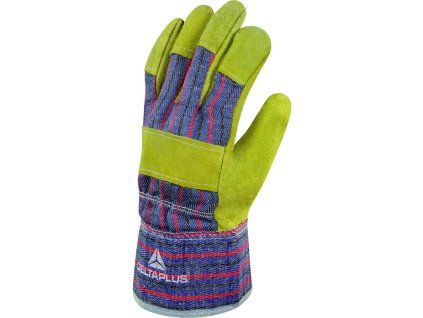 Kožené rukavice typu docker (Barva Žlutá-Modrá, Velikost 10)