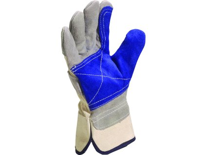 Rukavice typu docker, zpevnění na dlani, palci a ukazováčku pro dokonalou ochranu ruky (Barva Šedá-Modrá, Velikost 10)