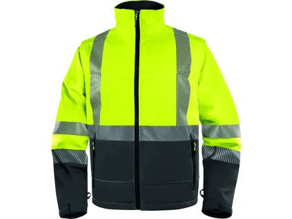 2v1 strečový softshell s odnímatelnými rukávy kombinovatelný s TRACK, do deště i tepla, pro viditelnost uživatele ve dne i v noci (Barva Fluo žlutá-Šedá, Velikost 3XL)