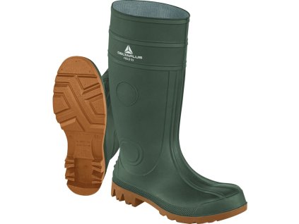 Pevná bezpečnostní bota se širokými cvočky poskytující optimální ochranu pro všechny typy venkovních prací (Barva Khaki-Béžová, Velikost 37)