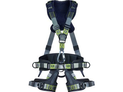 Technický postroj v novém provedení navržený pro lepší ergonomii pracovníků na laně (Barva Šedá-Žlutá, Velikost M/L)