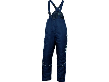 Nepromokavé montérky s ochranou ledvin pro optimální ochranu před chladem až do -40 °C, uvnitř i venku (Barva Nám. modrá, Velikost 3XL)