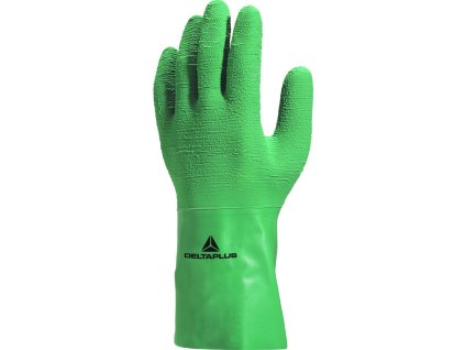 Syntetické rukavice splňující více norem, drsná struktura na dlani pro výborný úchop, ideální pro manipulaci s kyselinami (Barva Zelená, Velikost 7/8)