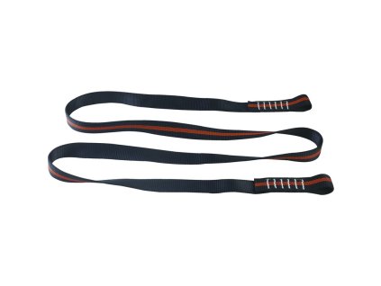 Lano i kotevní bod jsou umístěny na metrovém popruhu, což umožňuje maximální univerzálnost (Barva Černá-Oranžová, Velikost 1 M)