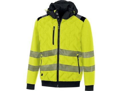 HV hybridní bunda, třída 2: prošívaný trup pro větší teplo, segmentové pásy pro dobrou viditelnost v rizikových podmínkách (Barva Fluo žlutá-Černá, Velikost 3XL)