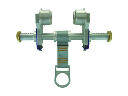 Dočasné kotvící zařízení pro konstrukci IPN vybavené kolečky, která umožňují posun kotvení (Barva Ocel, Velikost Nastavitelná)