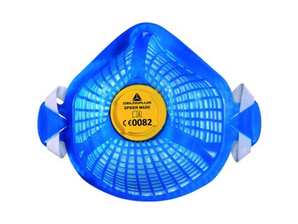 Jednorázová nebo opakovaně použitelná dýchací maska P2 s ventilem, díky své struktuře, která umožňuje výměnu pouze filtračního média (Barva Modrá, Velikost Nastavitelná)