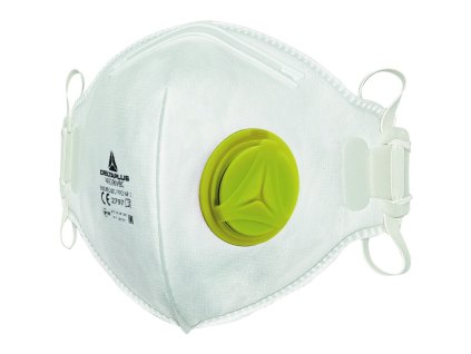 Jednoduchá a účinná jednorázová dýchací maska P2, vertikální vrstvy, s ventilem pro optimalizované dýchání (Barva Bílá, Velikost -)