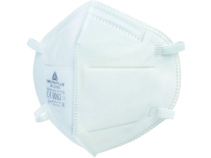 Jednorázová dýchací maska P2 bez ventilu, vertikální vrstvy, s pohodlným vnitřním pěnovým polstrováním (Barva Bílá, Velikost Nastavitelná)