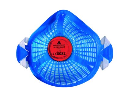 Jednorázová nebo opakovaně použitelná dýchací maska P3 s ventilem, díky své struktuře, která umožňuje výměnu pouze filtračního média (Barva Modrá, Velikost Nastavitelná)