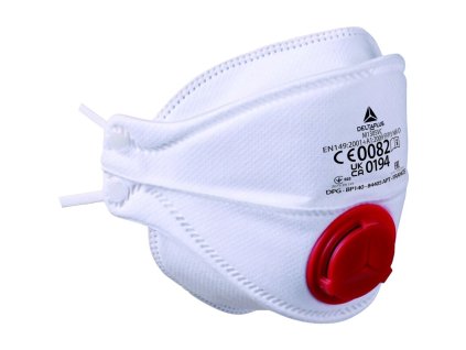 Krabice 10 FFP3 respirátorů (s ventilem) z netkaného syntetického vlákna. Maska se 4 skládacími chlopněmi, která se přizpůsobí všem typům obličeje. Nastavitelná nosní spona s pěnovou výstelkou okraje (Barva Bílá, Velikost Nastavitelná)