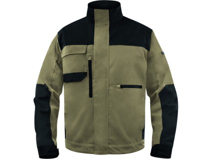 Odolná pracovní bunda vhodná zejména pro práci v agresivním prostředí (Barva Béžová-Černá, Velikost 3XL)