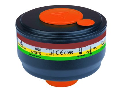 Krabice 4 filtračních patron A2B2E2K2 pro celoobličejové masky M9200 ROTOR GALAXY a M9300 STRAP GALAXY.  Znovu uzavíratelné uzávěry pro opětovné použití patrony a delší životnost. Univerzální upevňovací systém DIN40 (Barva Černá, Velikost -)