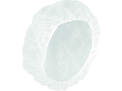 Potravinářská čepice prodávaná v balení po 100 kusech s elastickým okrajem (Barva Bílá, Velikost Univerzální)