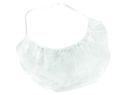 Návlek na bradu/vousy prodávaný v balení po 100 kusech s elastickým okrajem (Barva Bílá, Velikost Univerzální)