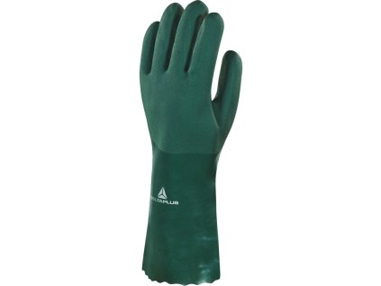 Rukavice s chemickou ochranou spojující pohodlí, kompletní ochranu paží, dobrou přilnavost k manipulovaným předmětům, odolné vůči olejům a uhlovodíkům (Barva Zelená, Velikost 9)