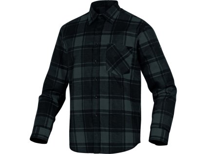 100% bavlněná flanelová pracovní košile kombinující styl a hřejivost (Barva Šedá-Černá, Velikost 3XL)