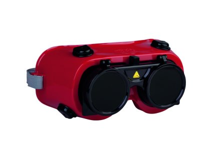 Svářečské brýle vybavené čirými/stínovanými 5 výklopnými skly, ideální pro příležitostné svařování (Barva Červená, Velikost Nastavitelná)