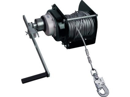 Manuální naviják, k použití s ​​trojnožkami a nosným sloupem Delta Plus. Délka: 20 m (Barva Ocel, Velikost 20 m)