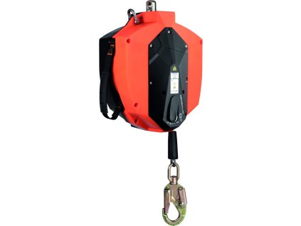 Samonavíjecí třicetimetrové záchranné lano s možností záchrany pro vyzvednutí oběti (Barva Černá-Oranžová, Velikost 30 m)