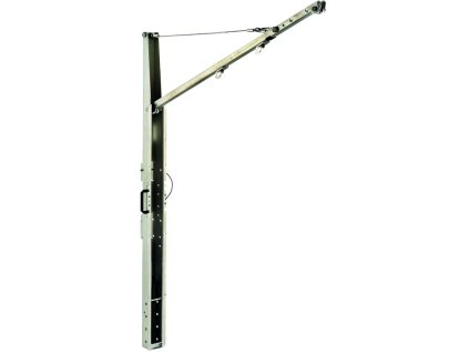 Výložníkový jeřáb s odsazeným sklopným ramenem pro zajištění, snadnou přepravu a instalaci pro všechny typy výškových prací nebo evakuace (Barva Ocel, Velikost Nastavitelná)