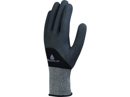 Rukavice s mechanickou ochranou, nepropustné až do poloviny hřbetu ruky s velmi dobrým úchopem předmětů, ideální do prostředí s výskytem olejů (Barva Černá, Velikost 7)
