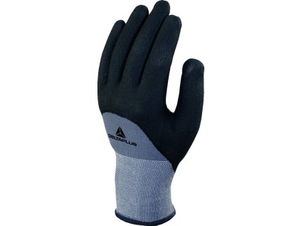 Rukavice s mechanickou ochranou, nepropustné do poloviny hřbetu ruky, s dobrým citem a úchopem v prostředí s výskytem olejů (Barva Šedá-Černá, Velikost 7)